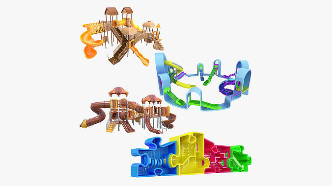 Outdoor Playground for Children 3D Model Collection