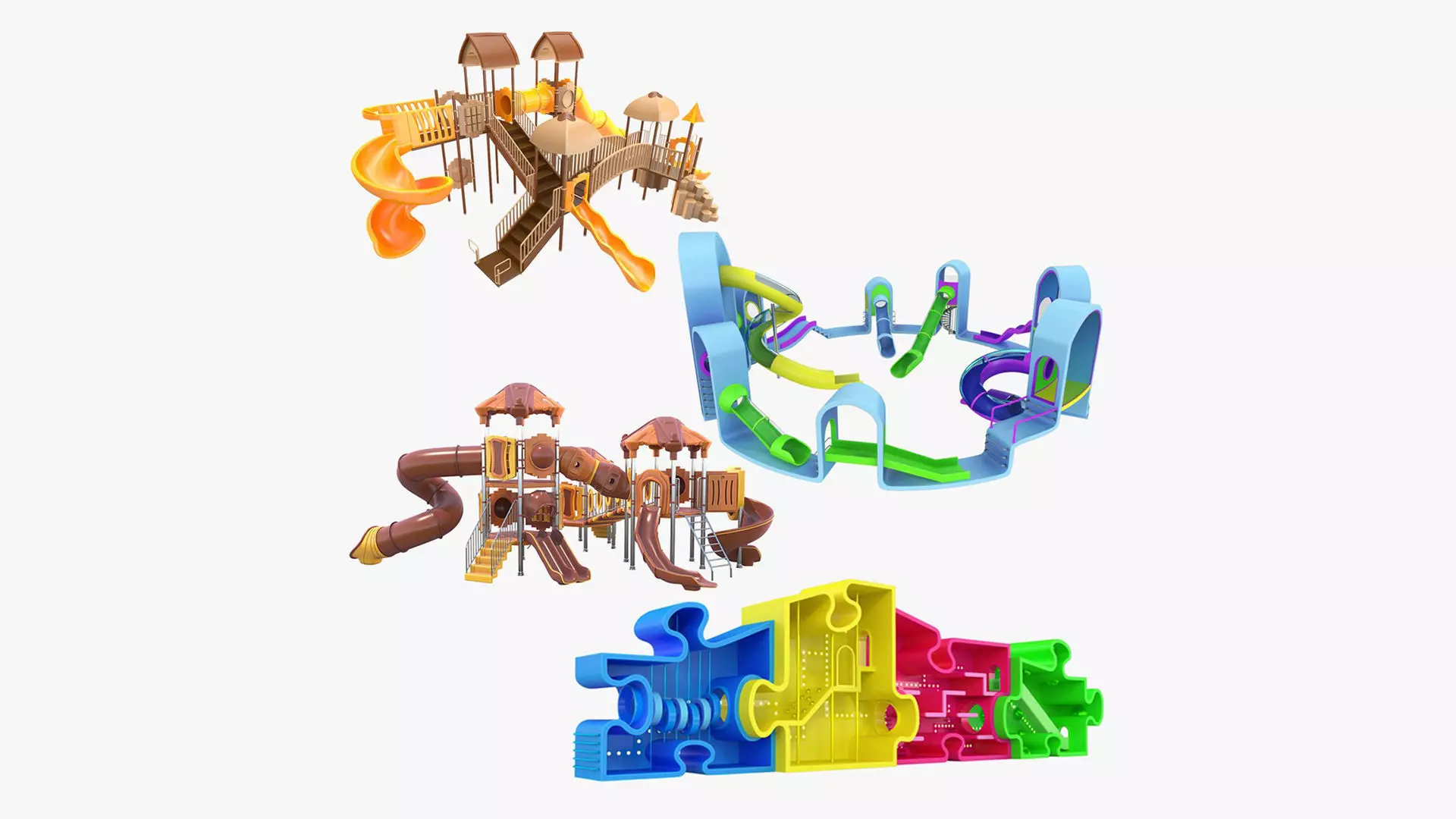Outdoor Playground for Children 3D Model Collection_0