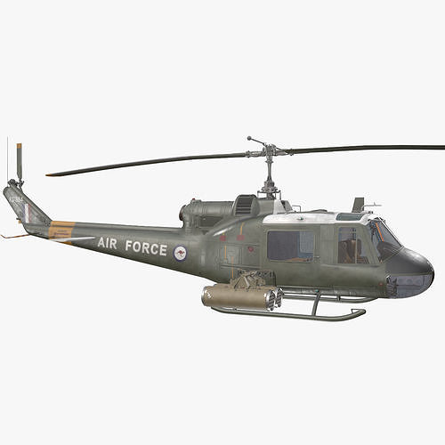 Bell UH-1C Australia RAAF Basic Animation Low-poly 3D model