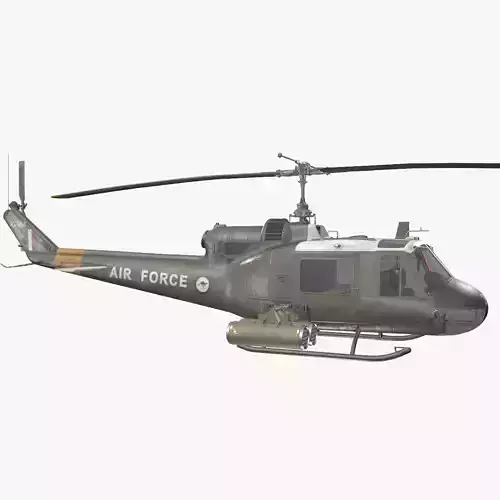 Bell UH-1C Australia RAAF Basic Animation Low-poly 3D model