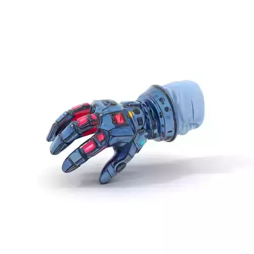 Futuristic Robotic Hand Model Pack with Illuminated Features Low-poly 3D model