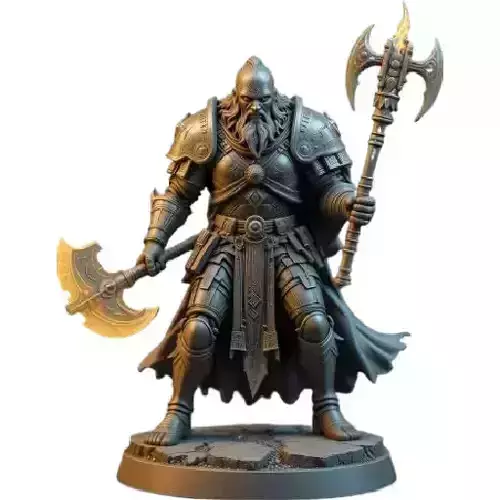 Fantasy warrior miniature 3D model