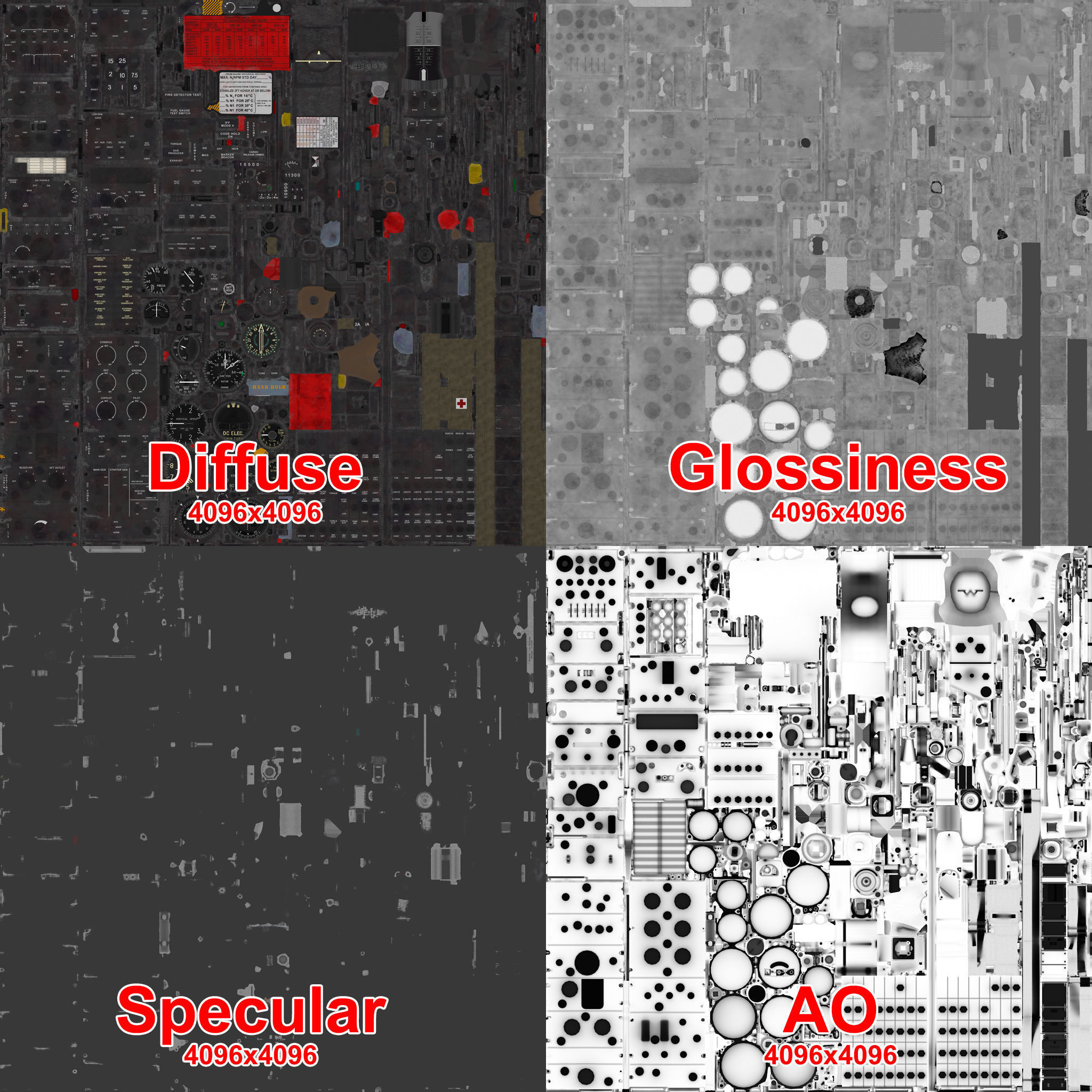Bell UH-1C Australia RAAF Complex Animation Low-poly 3D model_41