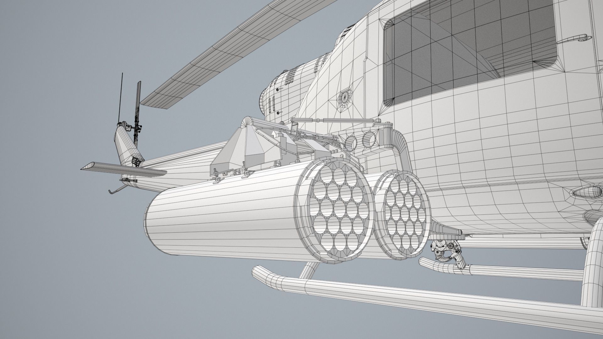Bell UH-1C Australia RAAF Complex Animation Low-poly 3D model_32