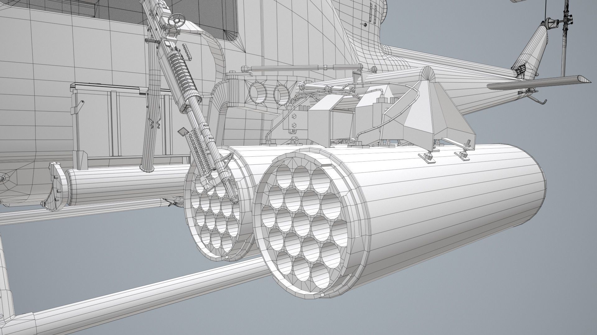 Bell UH-1C Australia RAAF Complex Animation Low-poly 3D model_37
