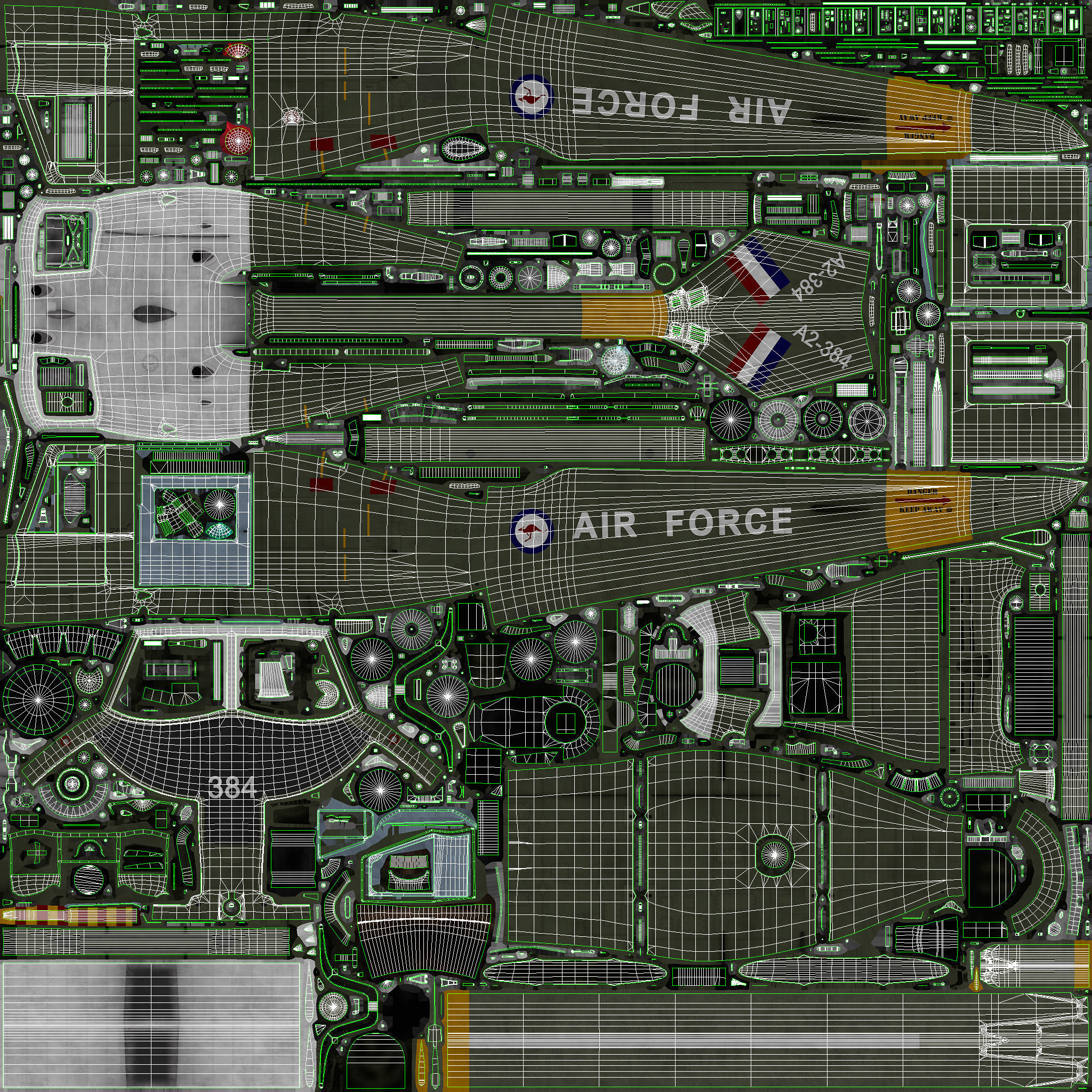 Bell UH-1C Australia RAAF Complex Animation Low-poly 3D model_42