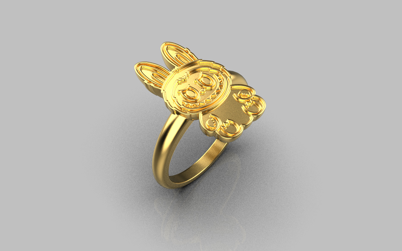Labubu ring model 1373 3D print model_22