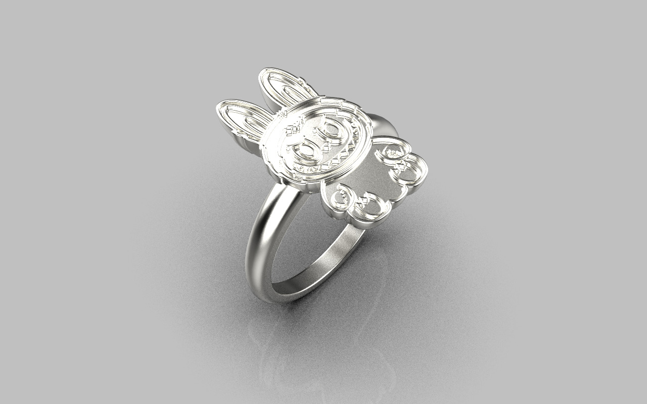 Labubu ring model 1373 3D print model_26