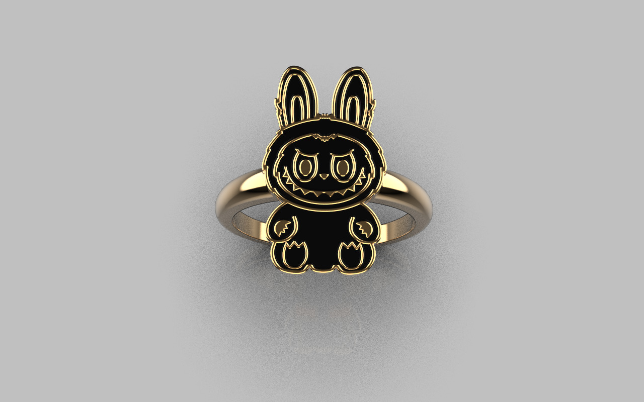 Labubu ring model 1373 3D print model_11