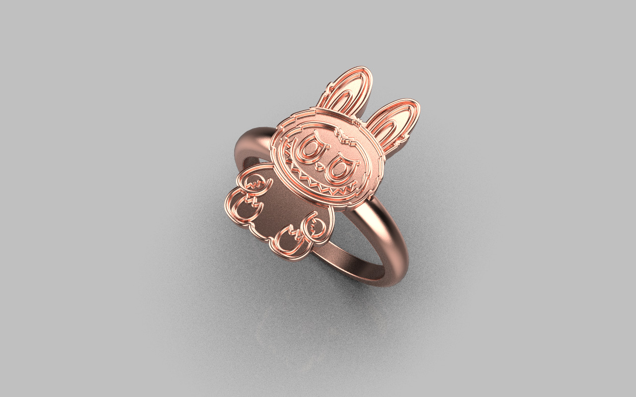 Labubu ring model 1373 3D print model_31