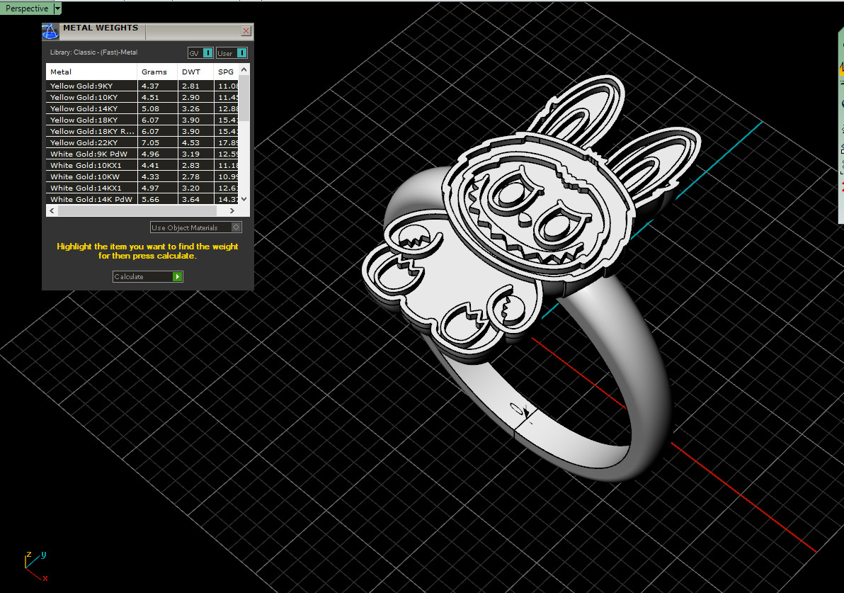 Labubu ring model 1373 3D print model_5