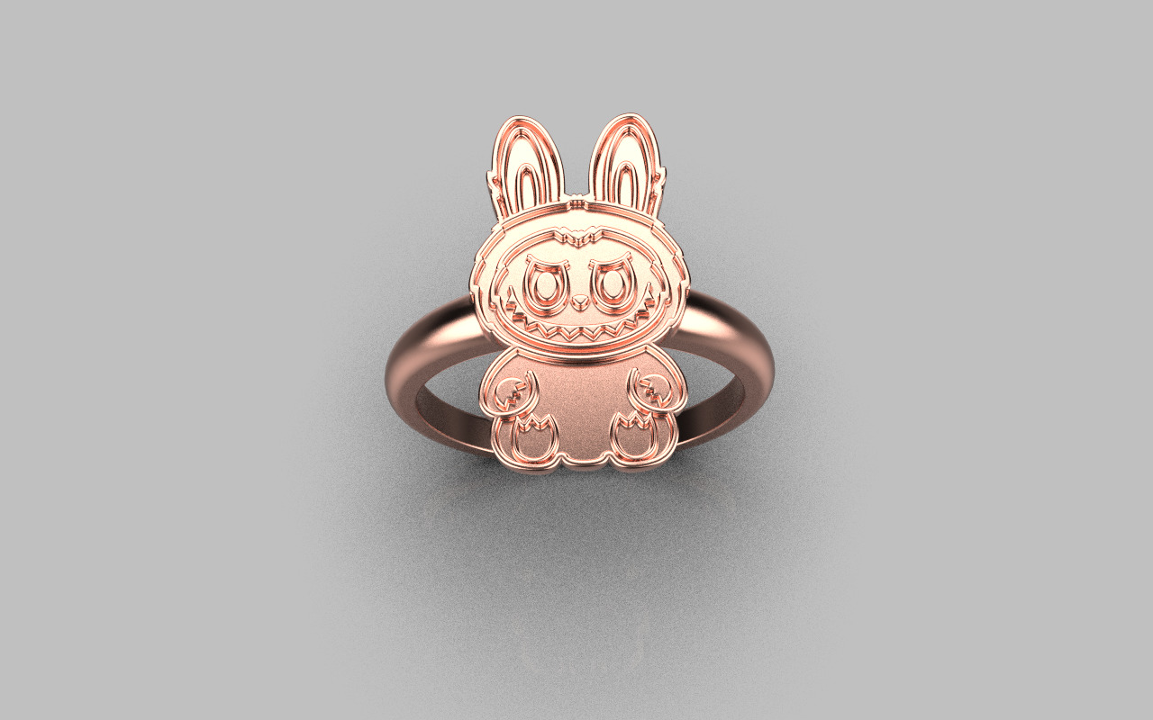 Labubu ring model 1373 3D print model_19