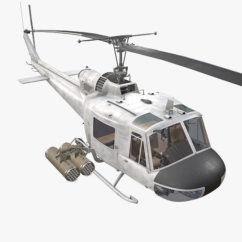 Bell UH-1C Blank Livery Static Low-poly 3D model