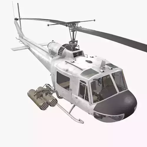 Bell UH-1C Blank Livery Static Low-poly 3D model