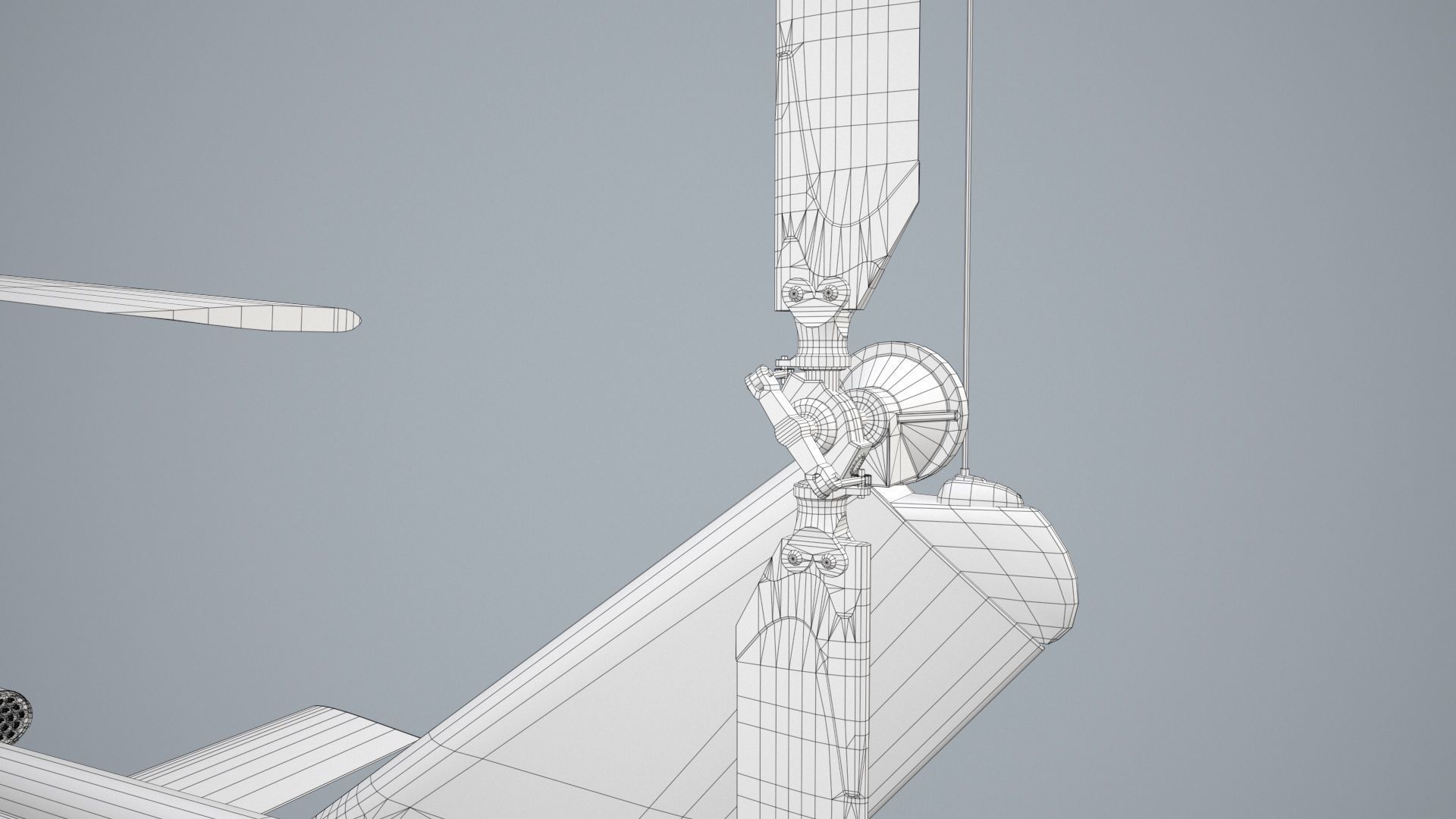 Bell UH-1C Blank Livery Static Low-poly 3D model_25