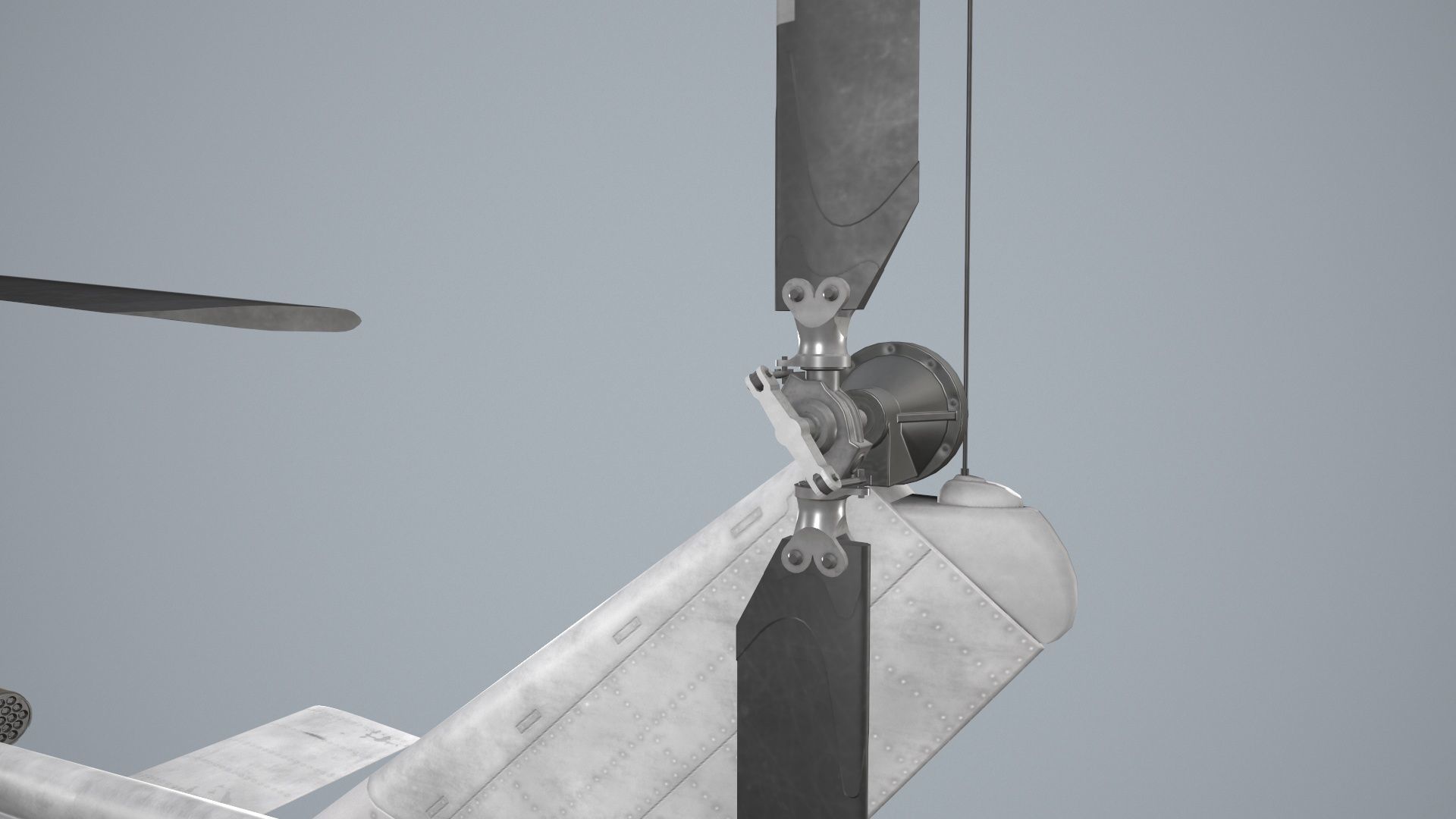 Bell UH-1C Blank Livery Static Low-poly 3D model_12