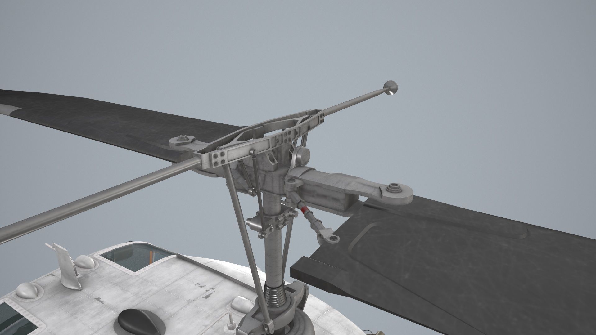 Bell UH-1C Blank Livery Static Low-poly 3D model_11