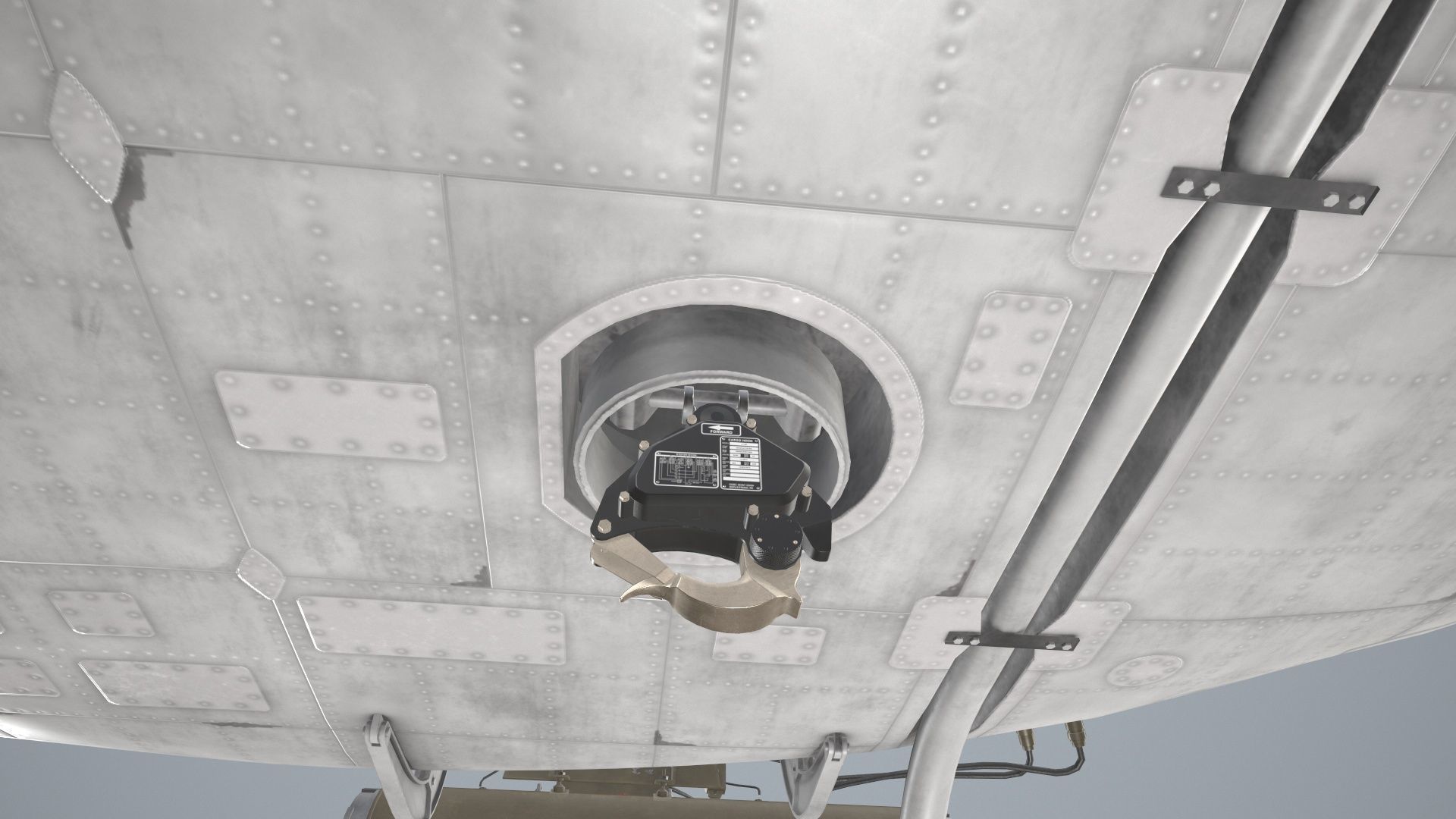 Bell UH-1C Blank Livery Static Low-poly 3D model_10