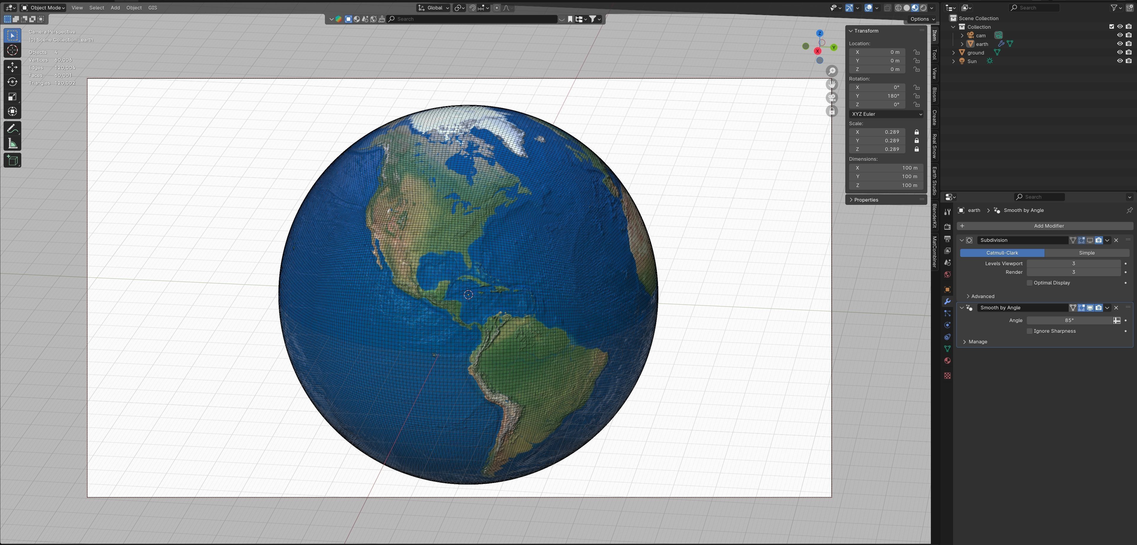 Earth Contours Map Globe Low-poly 3D model_12
