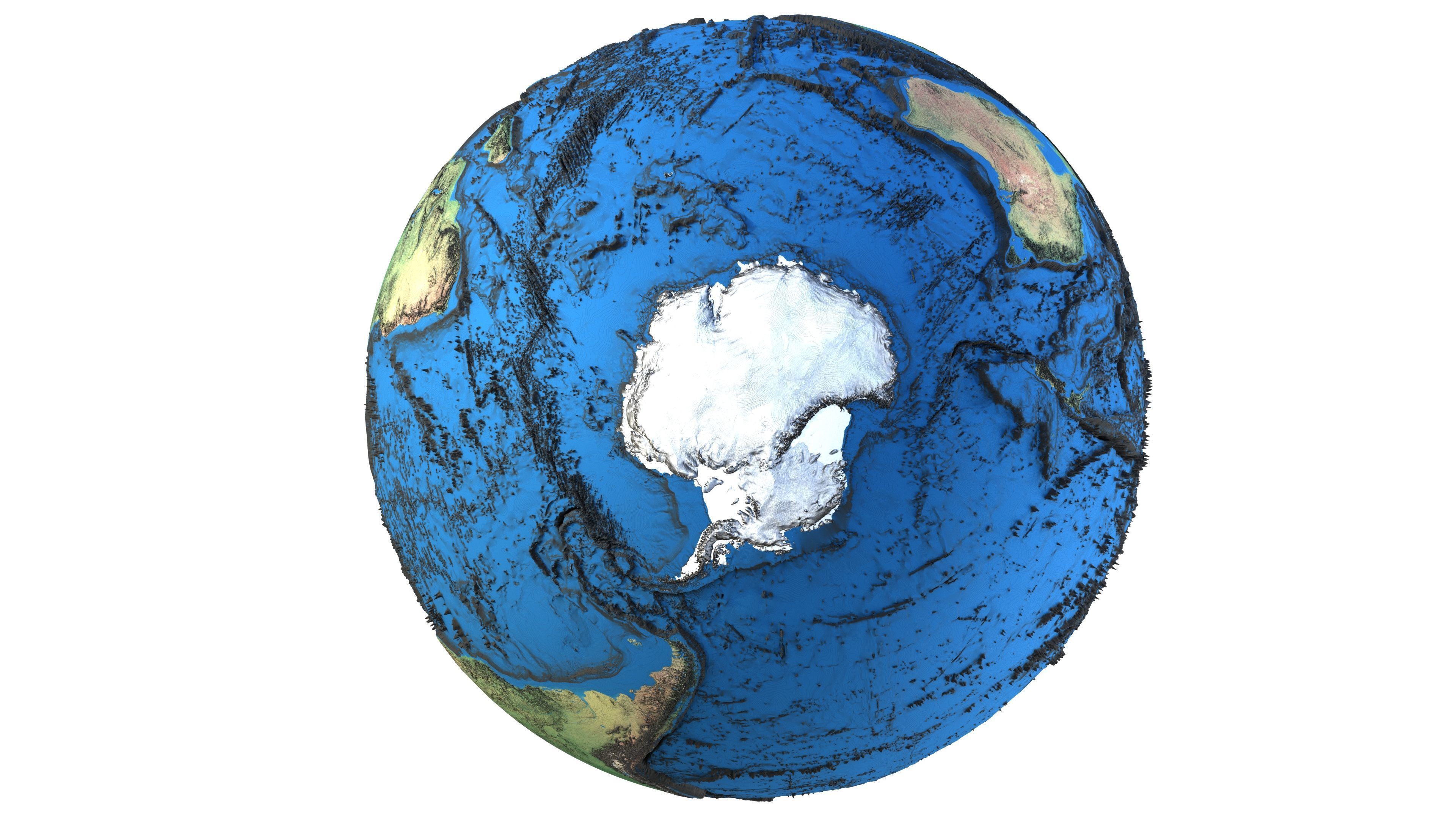 Earth Contours Map Globe Low-poly 3D model_4