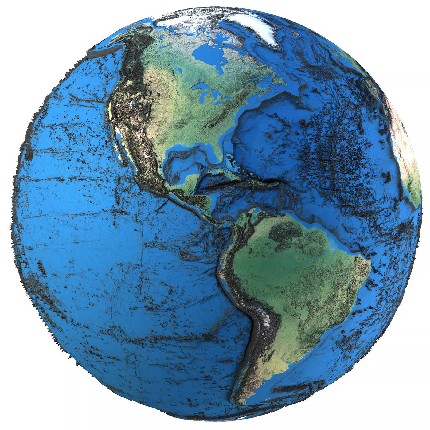 Earth Contours Map Globe Low-poly 3D model_0