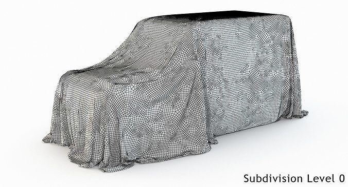 Cover Car Jeep Low-poly 3D model 7