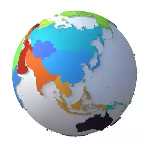 Earth Regions Globe Low-poly 3D model
