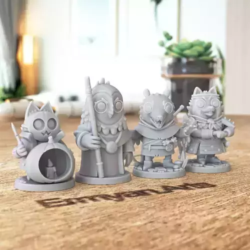 Root Boardgame Four Vagabond 3D print model