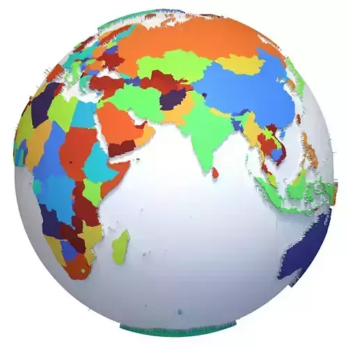 Earth Countries Globe  Low-poly 3D model