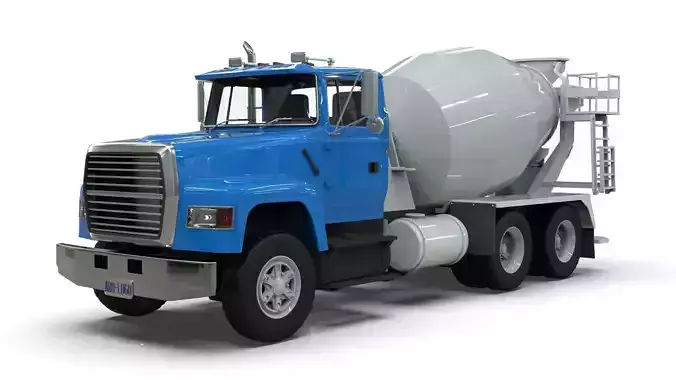 L9000 Cement Mixer Beck Drum 6 Hood Variants 3D model