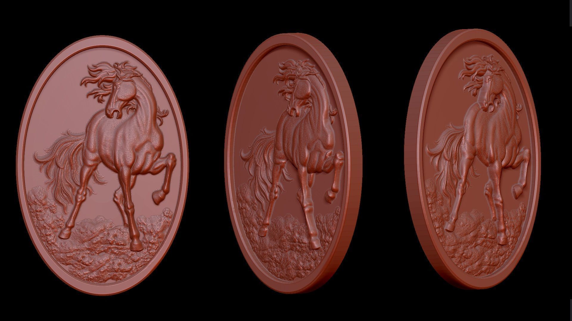 Stallion Medallion 3D print model_2