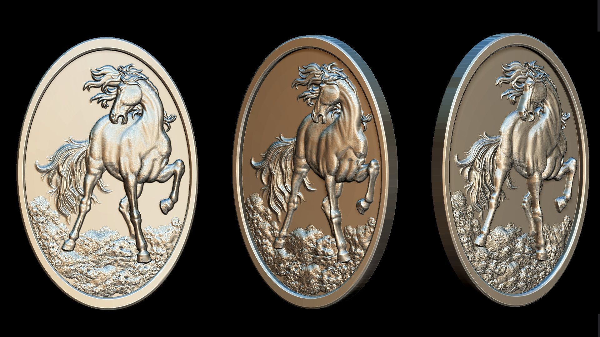 Stallion Medallion 3D print model_1