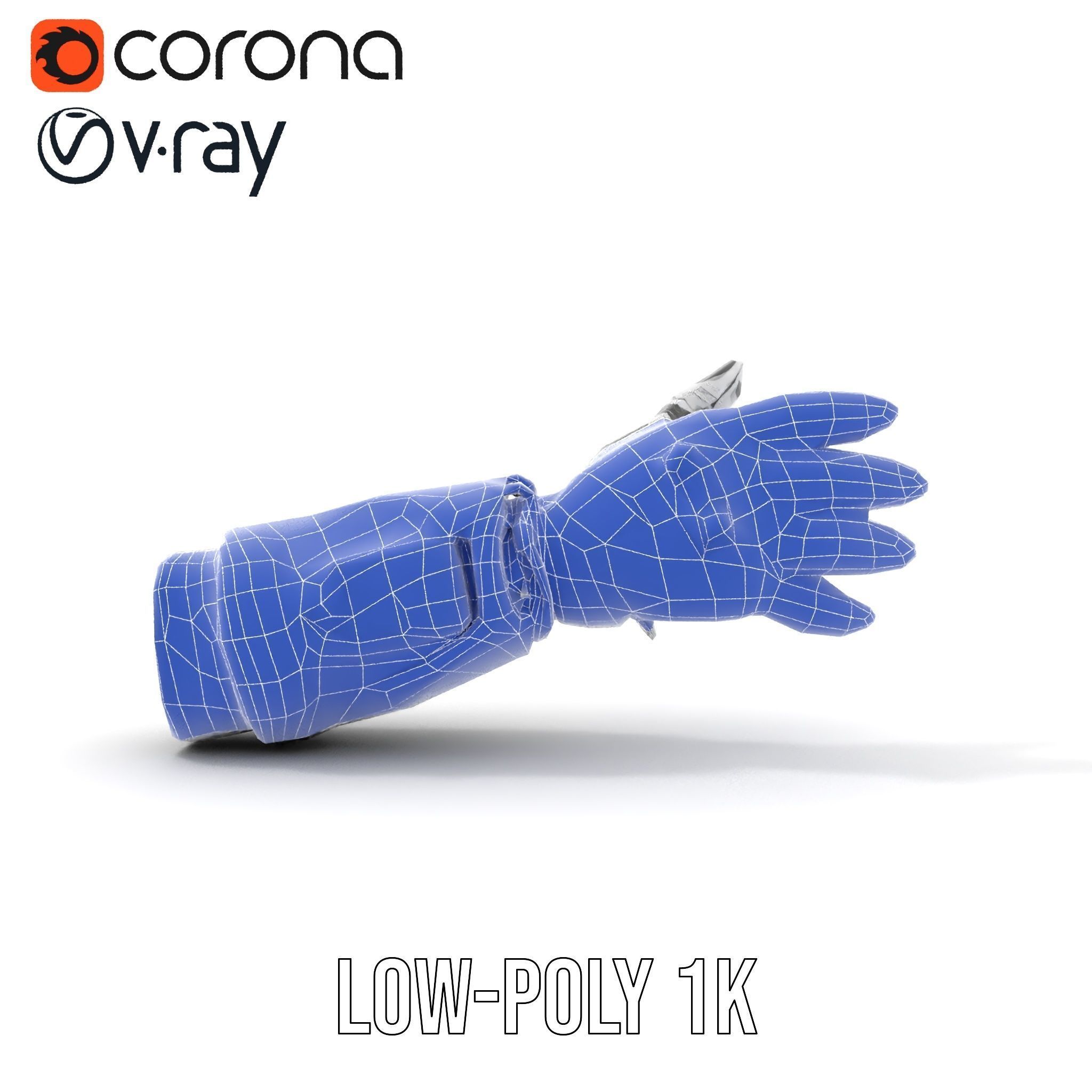 Futuristic Robotic Hand Model Pack with PBR Textures Low-poly 3D model_26