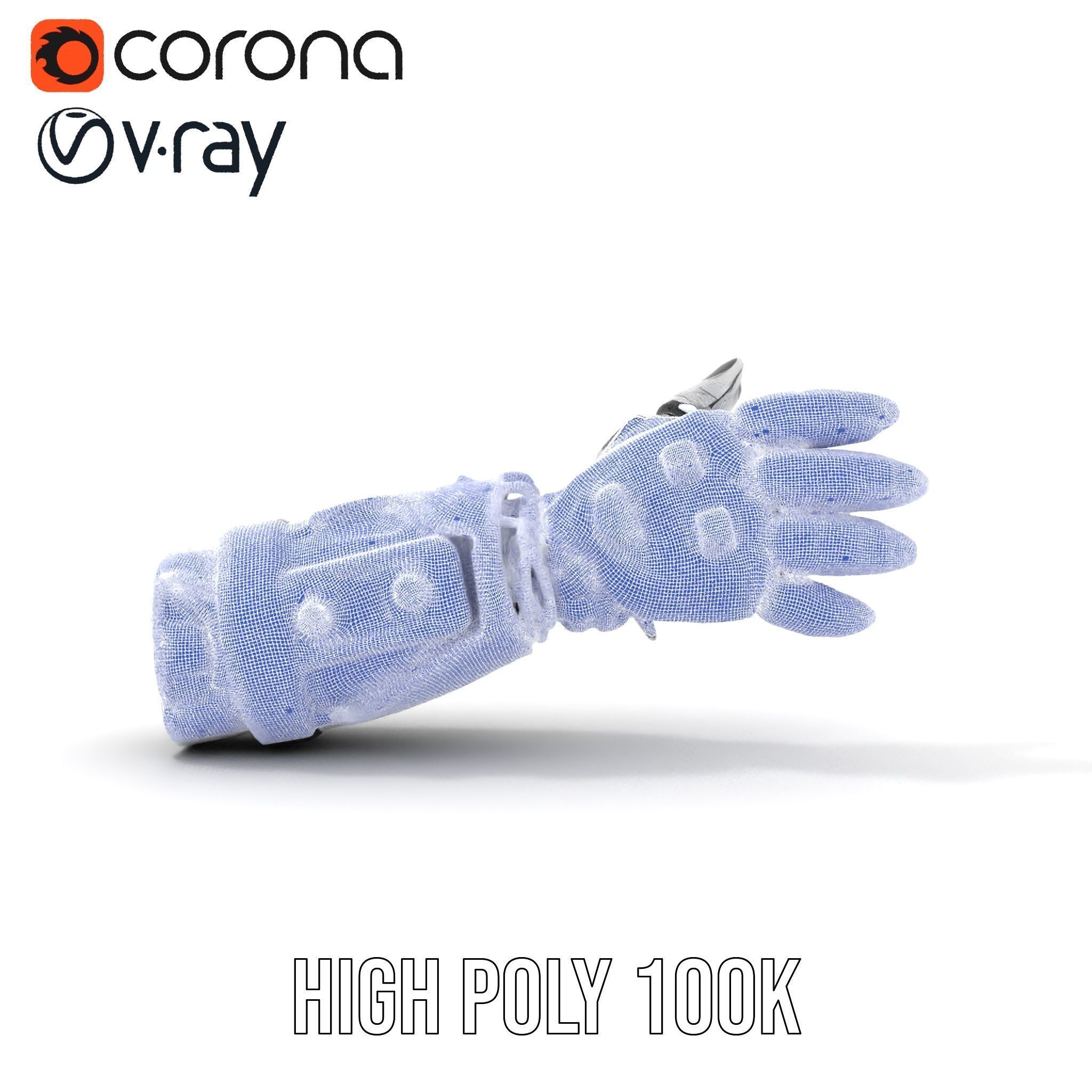 Futuristic Robotic Hand Model Pack with PBR Textures Low-poly 3D model_35