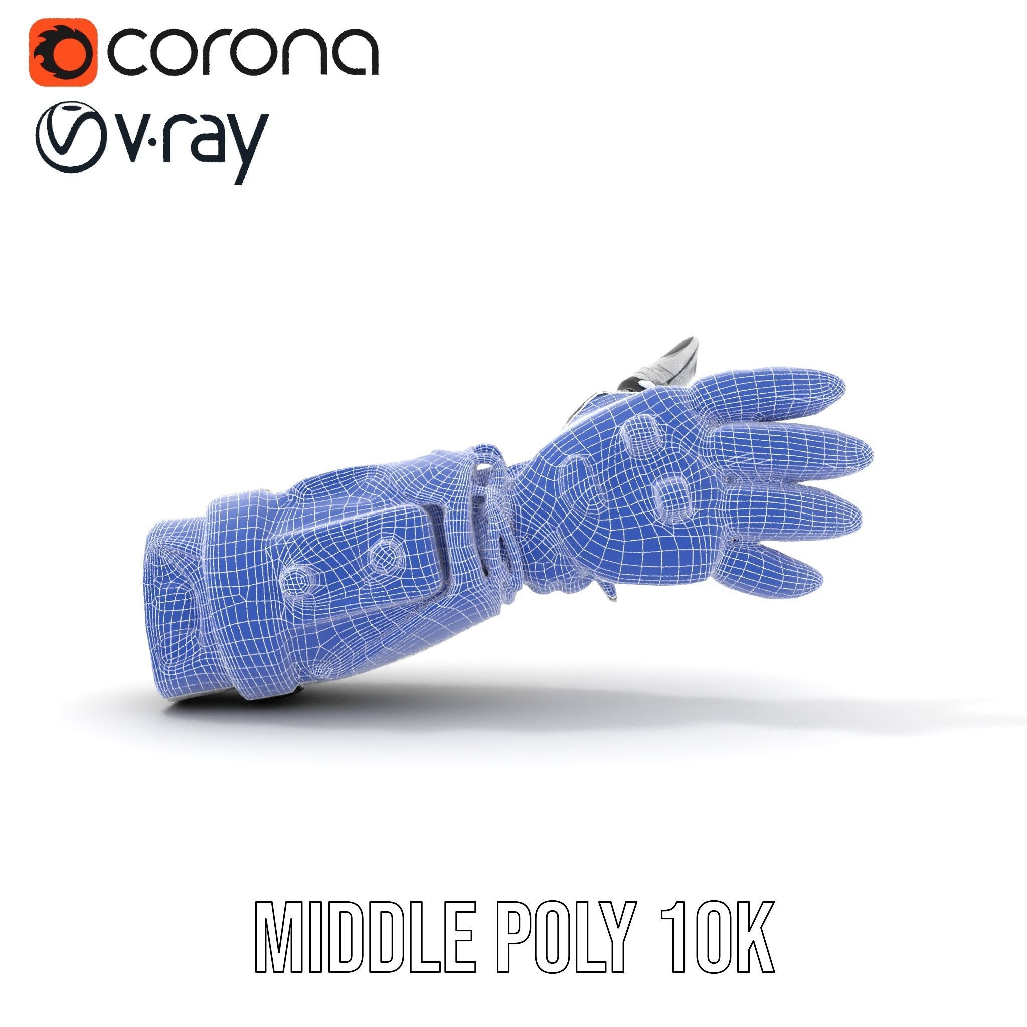 Futuristic Robotic Hand Model Pack with PBR Textures Low-poly 3D model_22