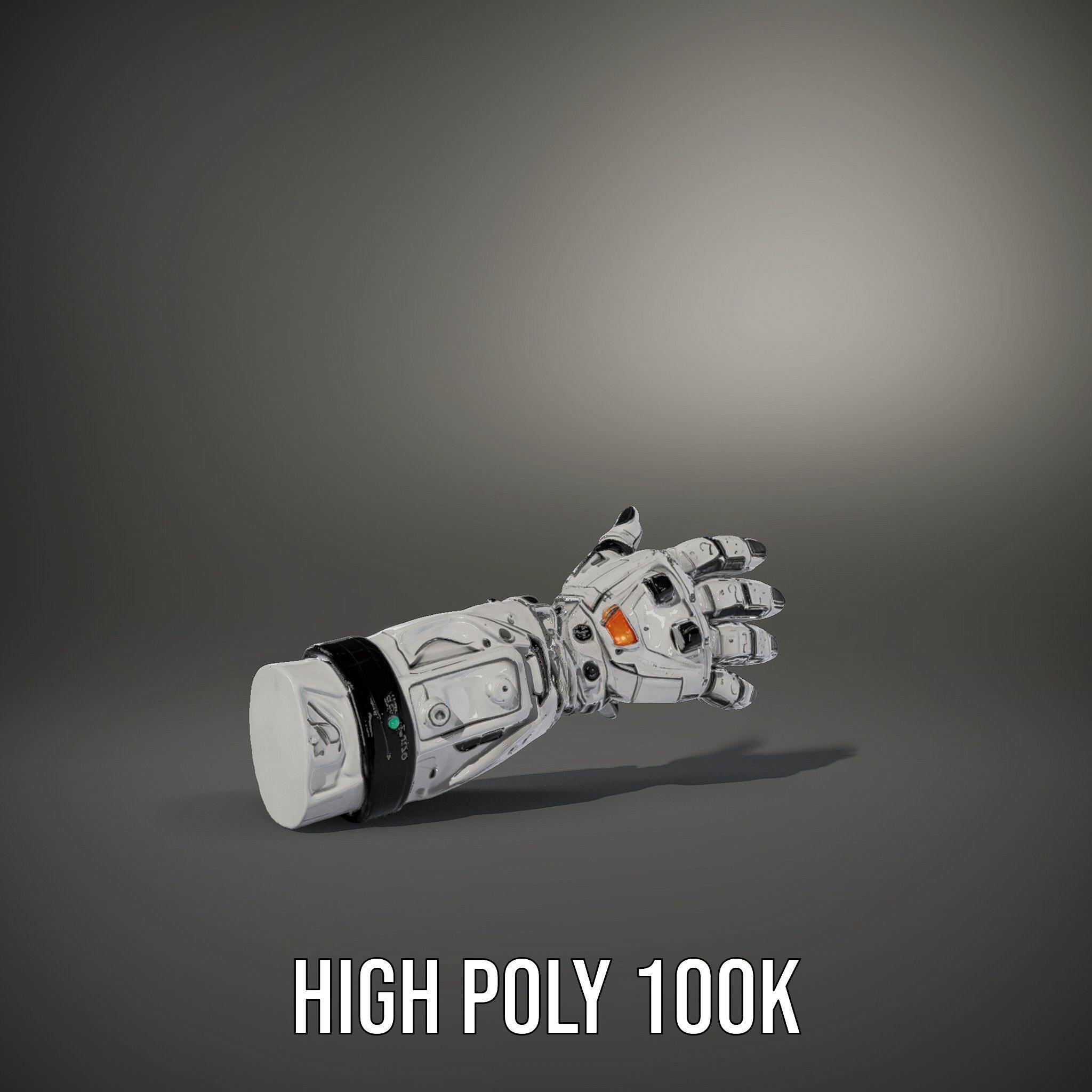 Futuristic Robotic Hand Model Pack with PBR Textures Low-poly 3D model_11