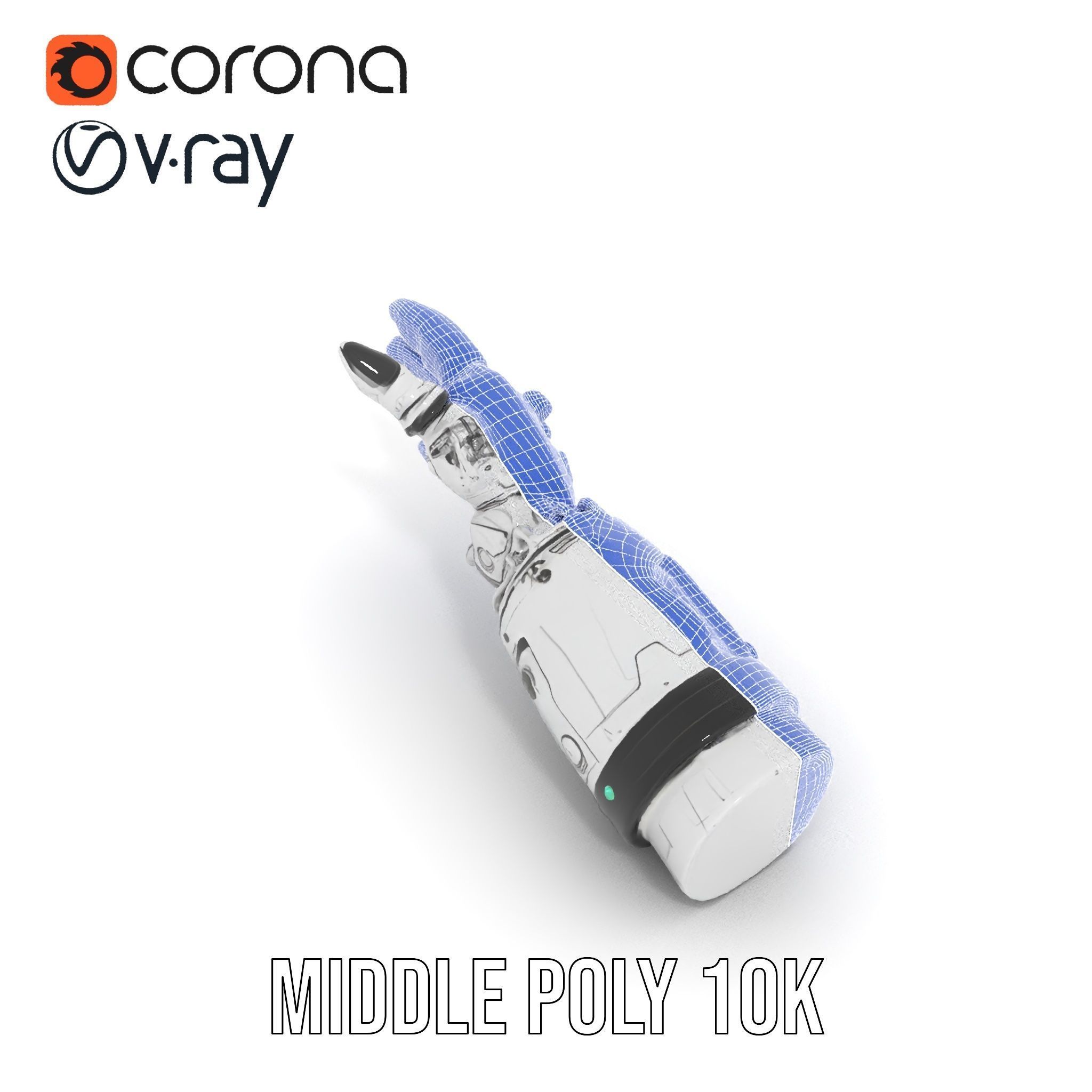 Futuristic Robotic Hand Model Pack with PBR Textures Low-poly 3D model_14