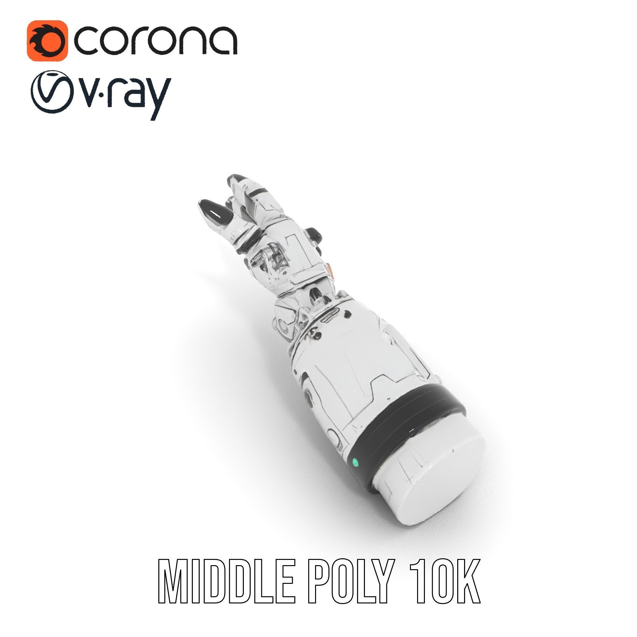 Futuristic Robotic Hand Model Pack with PBR Textures Low-poly 3D model_17