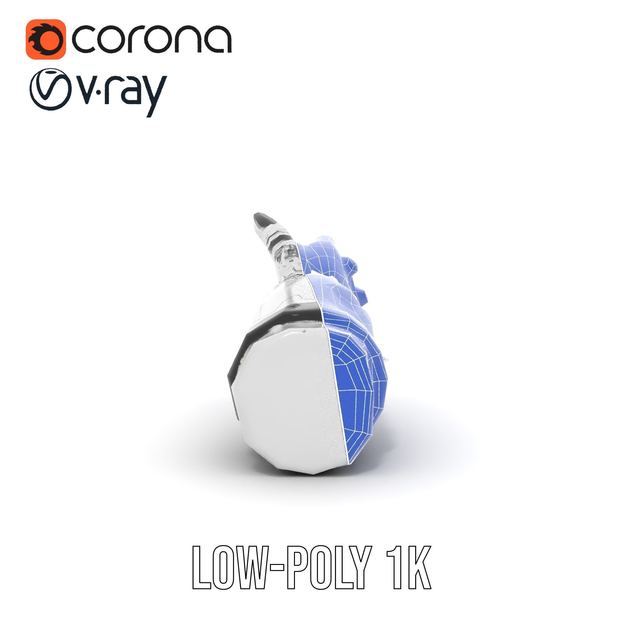 Futuristic Robotic Hand Model Pack with PBR Textures Low-poly 3D model_32