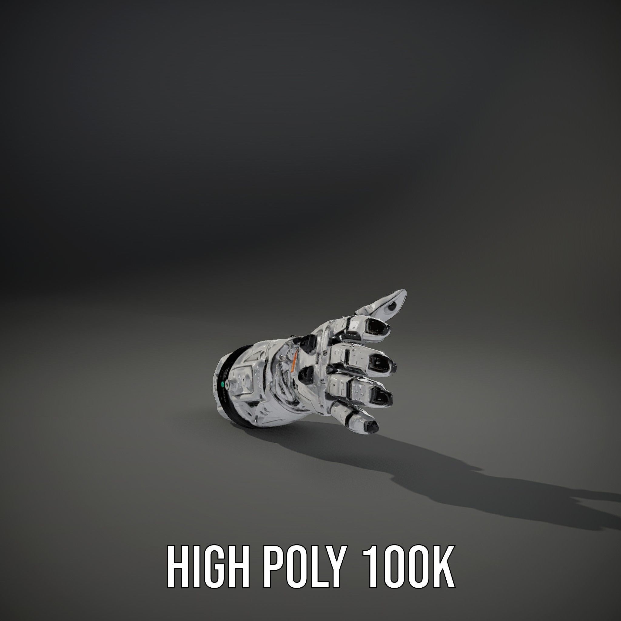 Futuristic Robotic Hand Model Pack with PBR Textures Low-poly 3D model_9