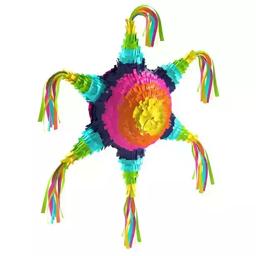 Traditional multi colored Mexican party pinata Star 1
