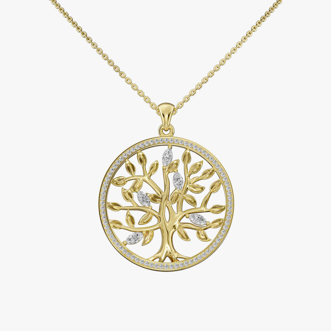 Tree of Life Diamond Pendant 3D print model_3