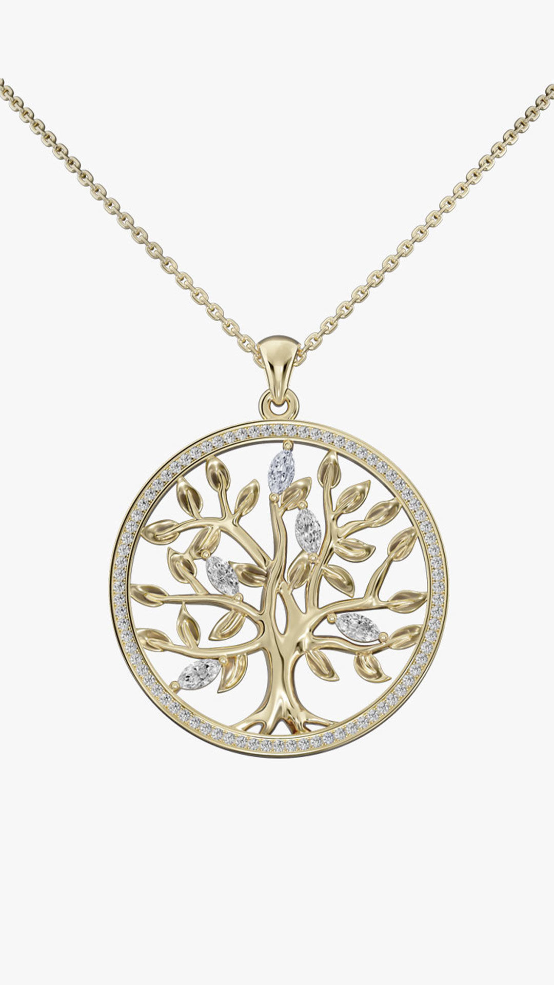 Tree of Life Diamond Pendant 3D print model_9