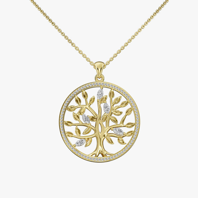 Tree of Life Diamond Pendant 3D print model_8