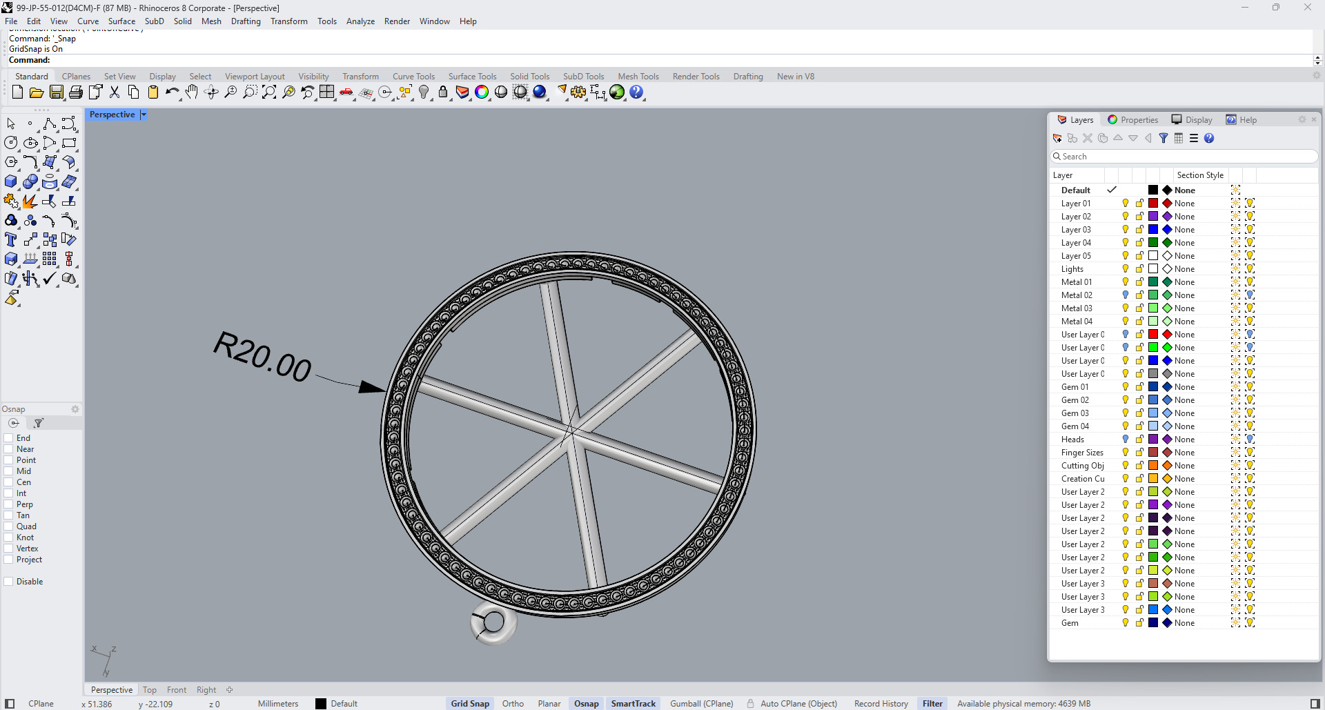 Tree of Life Diamond Pendant 3D print model_11