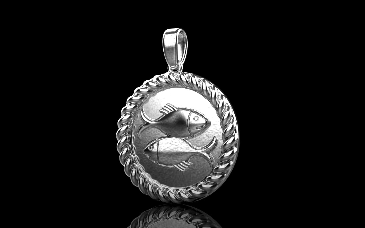 Zodiac sign Pisces model 599 3D print model_25