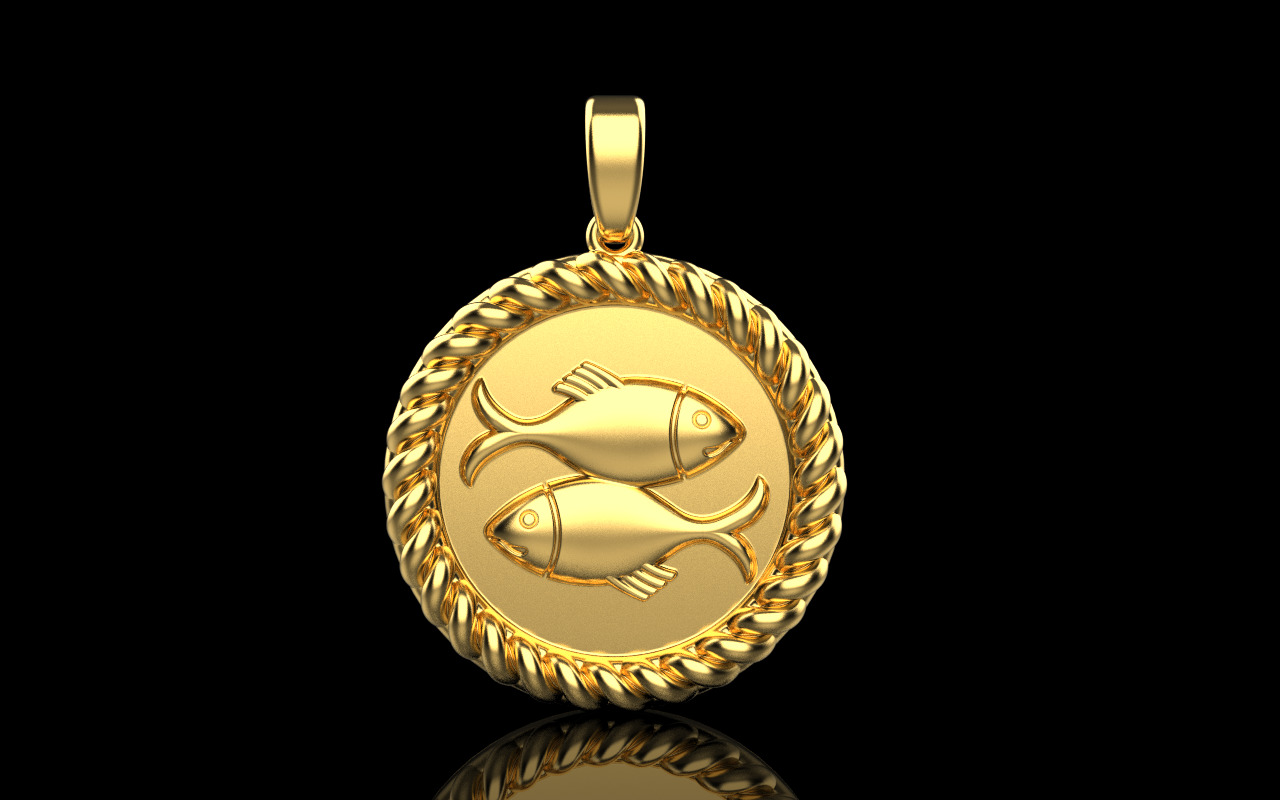 Zodiac sign Pisces model 599 3D print model_11