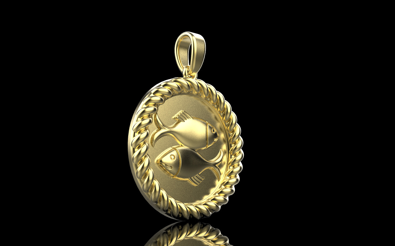 Zodiac sign Pisces model 599 3D print model_26