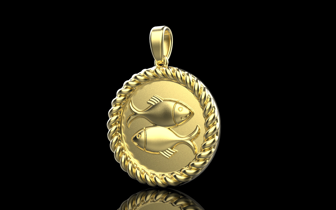 Zodiac sign Pisces model 599 3D print model_19