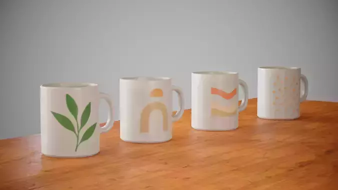 Mug Texture Variants Pack Low-poly 3D model